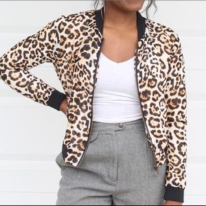 Forever21 Leopard Print Bomber Jacket